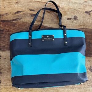 Kate Spade Navy and Teal Tote Bag